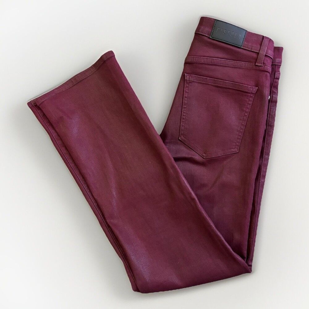 Pistola Red Merlo Pants Jeans Women's Size 27 Skinny Stretch Casual